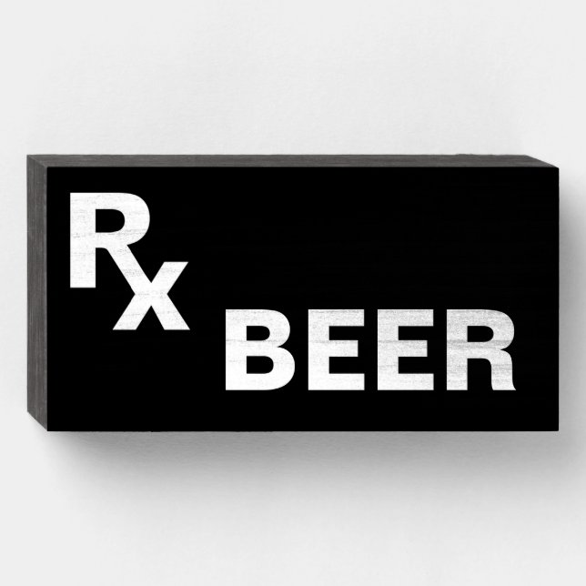 Daily Prescription - RX BEER - Wood Box Sign Gift (Front Horizontal)