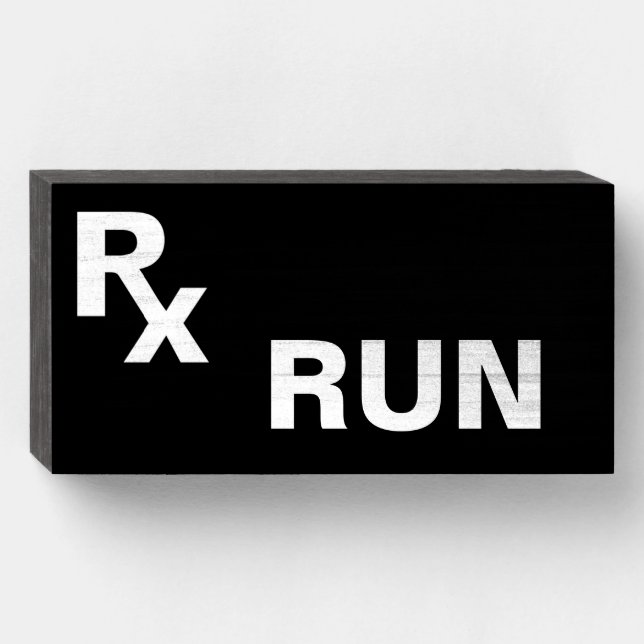 Daily Prescription - RX RUN - Wood Box Sign Gift (Front Horizontal)