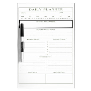 Daily Productivity Planner Dry Erase Board