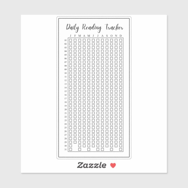 Daily Reading Habit Tracker Reading Log Journaling Sticker (Sheet)