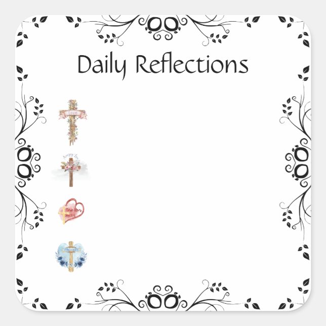 Daily Reflections Bullet Square Journal Planner Sticker (Front)