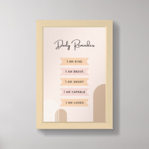 Daily Reminders - beige affirmations Wall Art