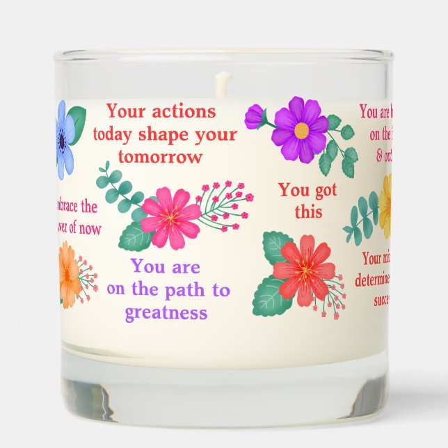 Daily Reminders Positive Motivational Affirmation  Scented Candle (Front)