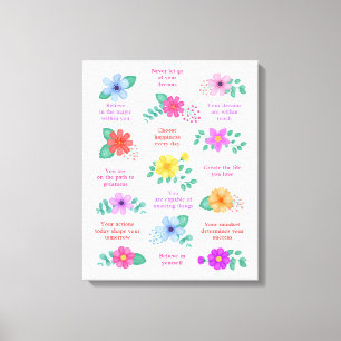 Daily Reminders Positive Motivational Quotes Canvas Print