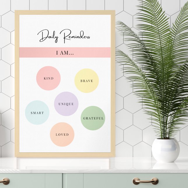 Daily Reminders - self love affirmations Wall Art (Creator Uploaded)