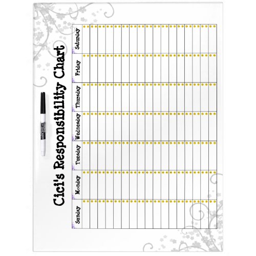 Daily Responsibility Chart Purple Dry Erase Board