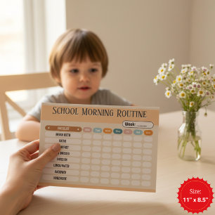 Daily Routine Checklist for Kids Morning & School Notepad