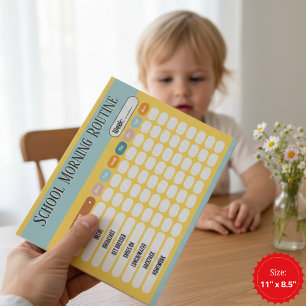 Daily Routine Checklist for Kids Morning & School Notepad