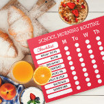 Daily Routine Checklist Notepad Custom Color<br><div class="desc">Customize with your or your child's morning routine. Change the background color to suit your taste. For kids you can use star stickers to mark off each circle as they get in the habit of their morning routine. Bold all caps text easy for young readers to read. Click "Customize It"...</div>