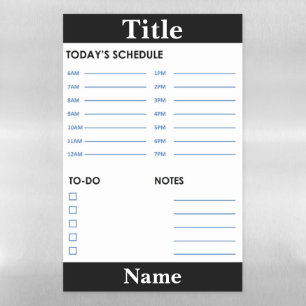 Daily Schedule 1 Magnetic Dry Erase Sheet