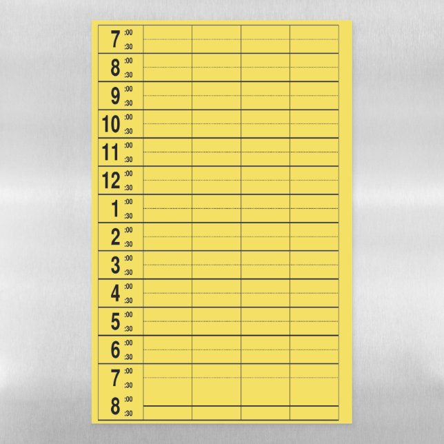 Daily Schedule 2 Magnetic Dry Erase Sheet (Vertical)