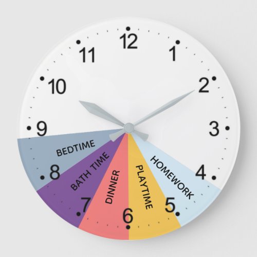 Daily Schedule Colors Round Clock