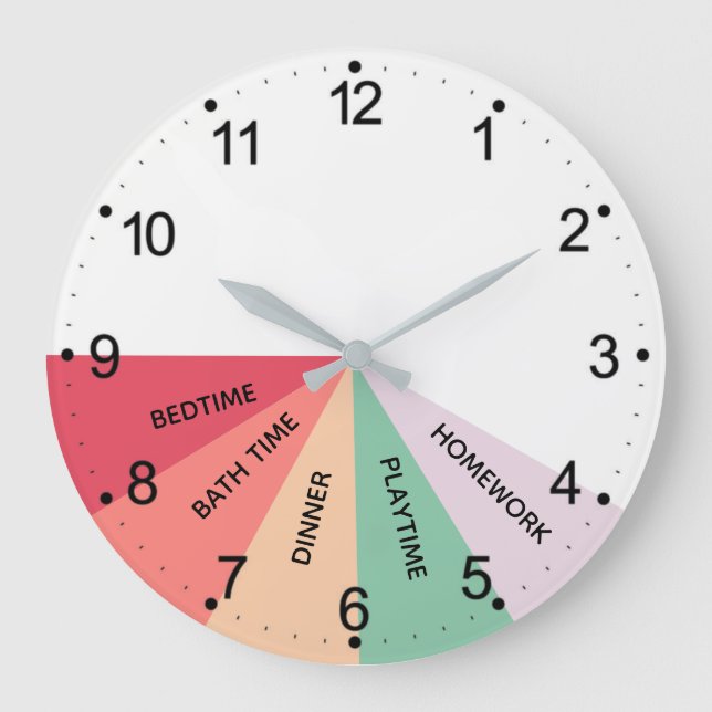 Daily Schedule Colors Round Clock (Front)