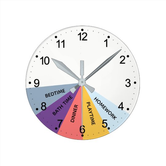 Daily Schedule iColorsi Round iClocki Zazzle com