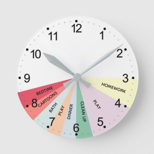 Daily Schedule Colors Round Clock