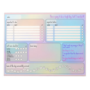 Daily Schedule for Focus & Self-Care  Notepad