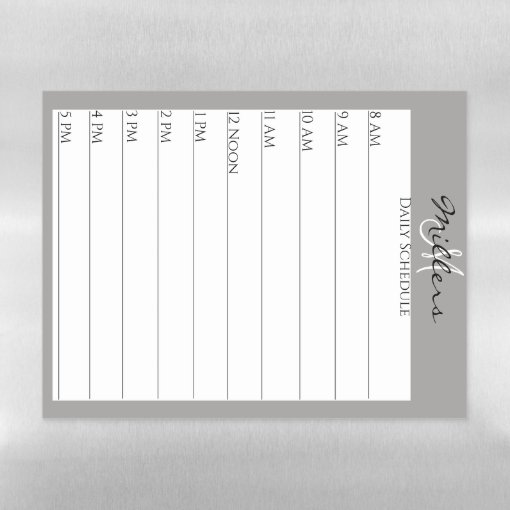 Daily Schedule Hourly Custom Home School Work Dry Erase Sheet
