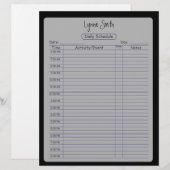 Daily Schedule Just Plain Black (Front/Back)
