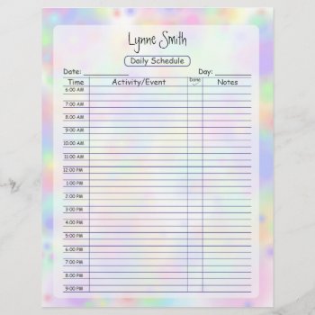 Daily Schedule Pastel Color Design by Lynnes_creations at Zazzle