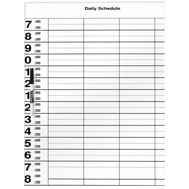 Daily Schedule & Pen with  Erase Board (Front)