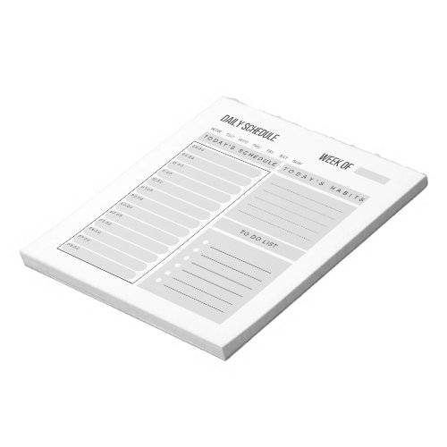 Daily Schedule Planner Notepad