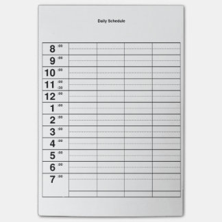 Daily Schedule Post-it Notes