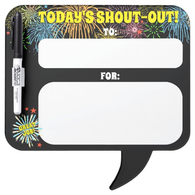 Daily shout out recognition dry erase kudos board (Front)
