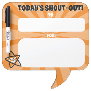 Daily shout out recognition dry erase kudos board