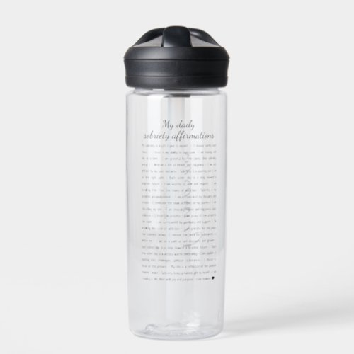 Daily Sobriety Affirmation Personalizable Name Water Bottle