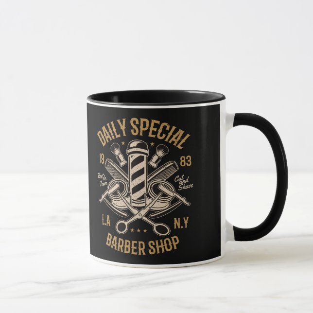 Daily Special Barber Shop Cut And Shave Mug (Right)