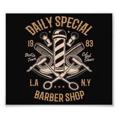 Daily Special Barber Shop Cut And Shave Photo Print