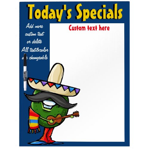 Daily Special Menu Memo Board Mexican Avocado blue