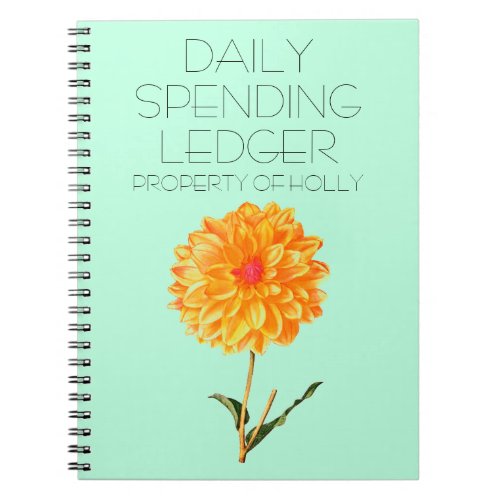 Daily Spending Ledger Dahlia Financial Notebook