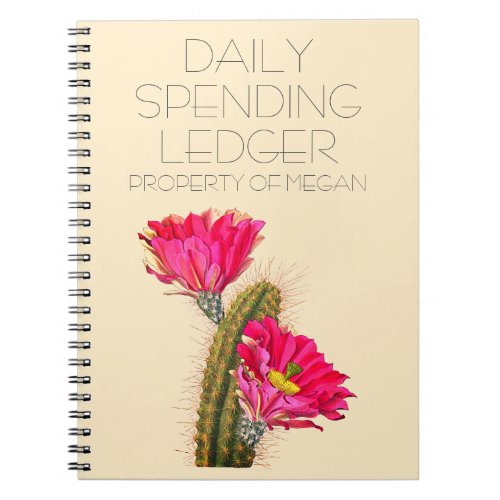 Daily Spending Ledger Floral Budget Notebook