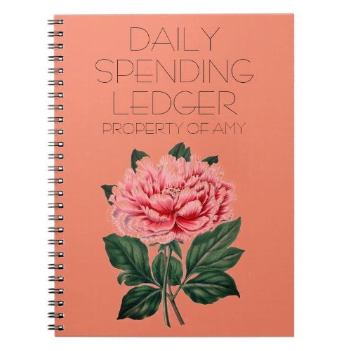 Daily Spending Ledger Flower Financial Notebook