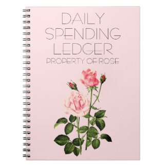 Daily Spending Ledger Rose Financial Notebook