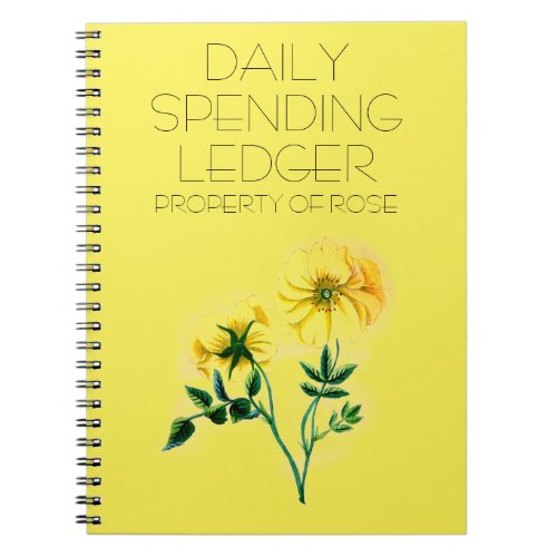 Daily Spending Ledger Rose Financial Notebook