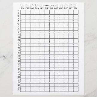 Daily Steps Log Sheets for Months for the Year