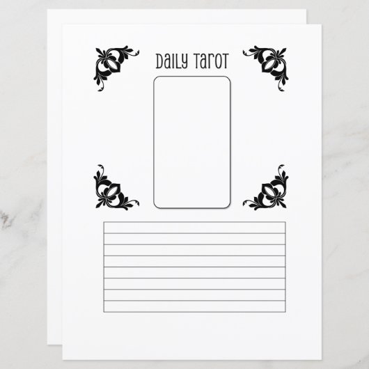 Daily Tarot Sheet (Front/Back)