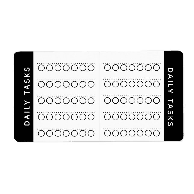 Daily Tasks Checklist Planner Sticker Label (Front)