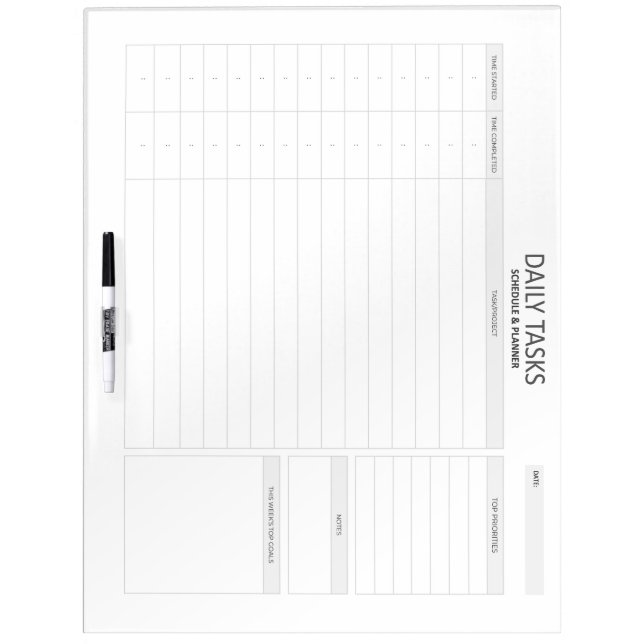 Daily Tasks Dry Erase Board (Front)