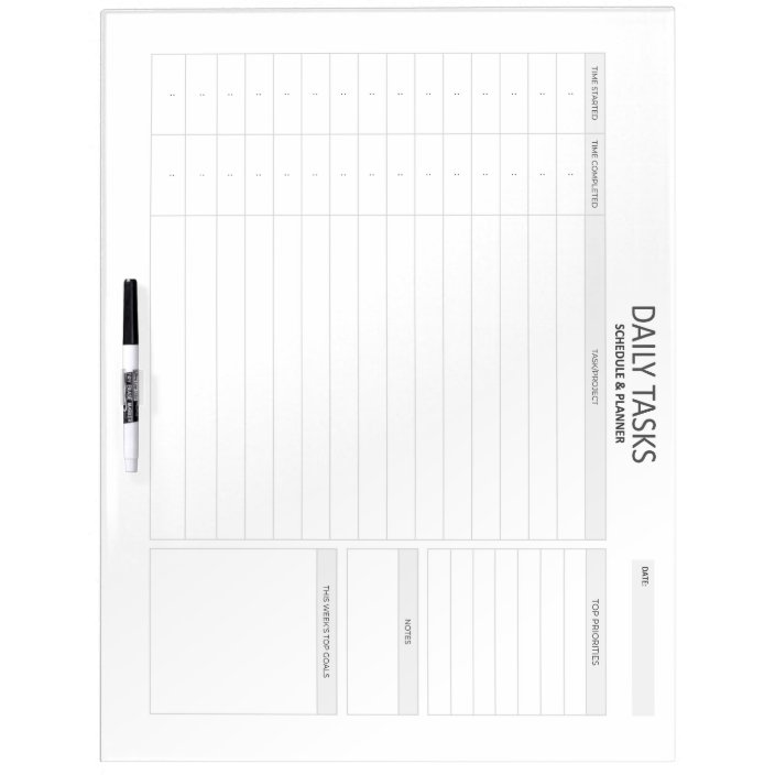 Daily Tasks Dry Erase Board