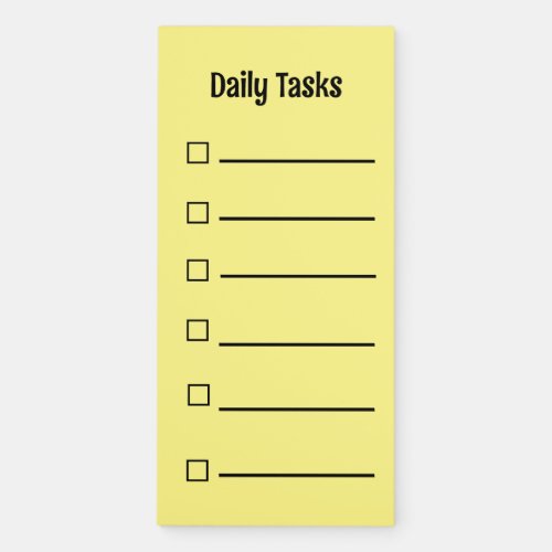 Daily Tasks List Magnetic Notepad