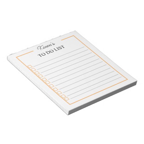 Daily To Do List For Work School Checklist Planner Notepad