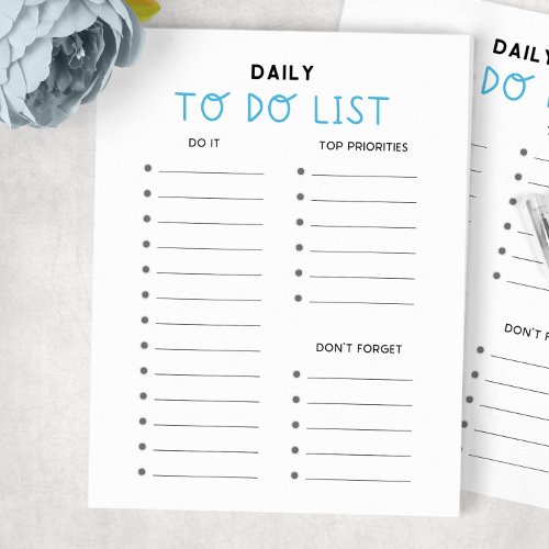 Daily To Do List Notepad