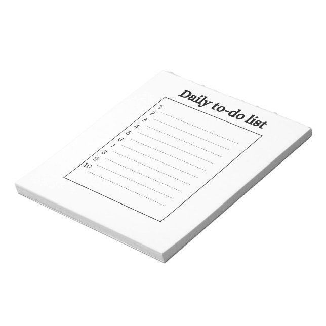 Daily to-do list notepad (Rotated)