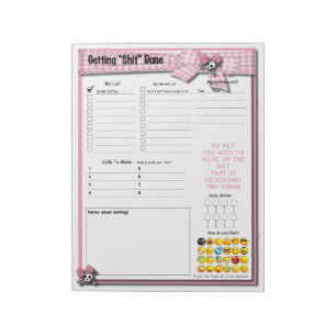 Daily to do list - Pink Ribbons and skulss Notepad
