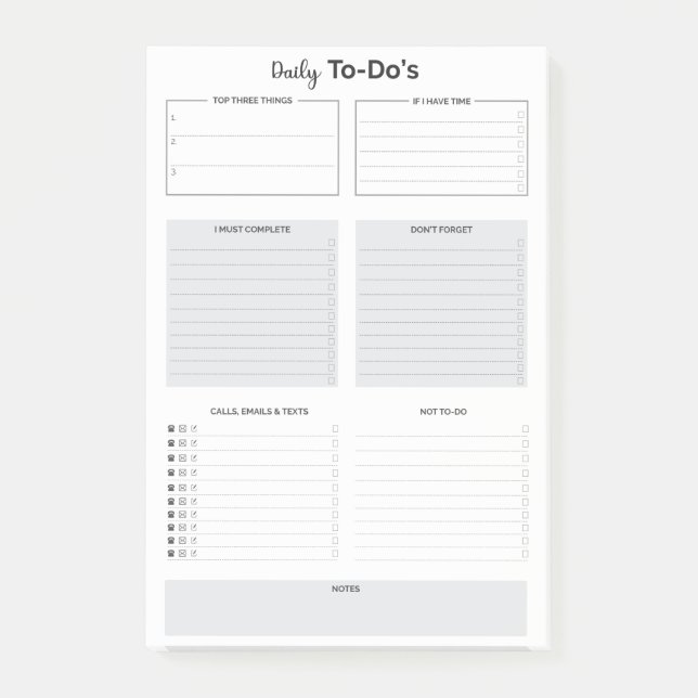 Daily - To - Do  List  Post-it Notes (Front)