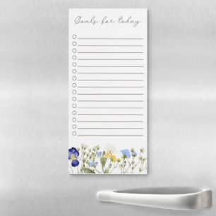 Daily to do list, Priorities list Floral Magnetic Notepad