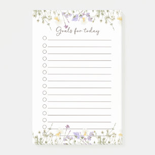 Daily to do list, Priorities list Floral  Post-it Notes